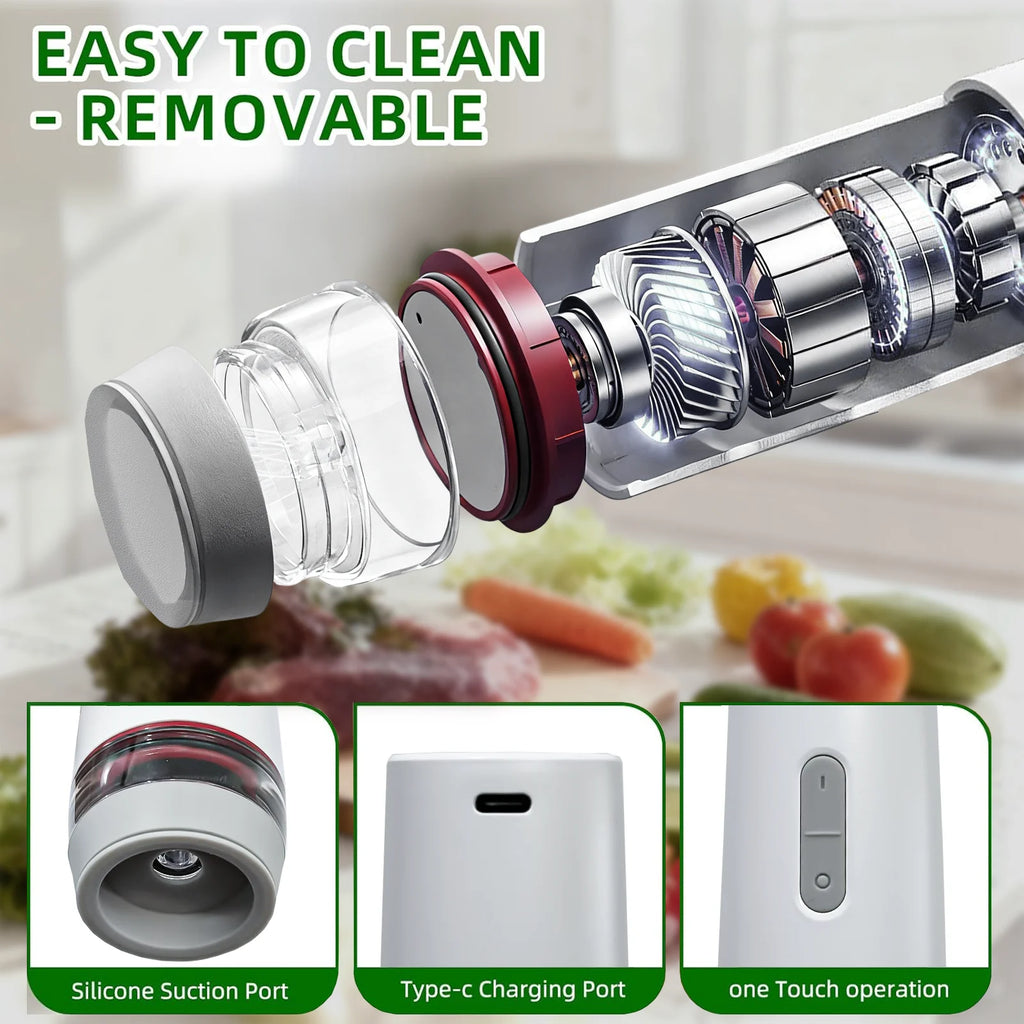 Food Saver Vacuum Sealer Machine, with 30 Reusable Bags, Eco Friendly Design, One-Touch Operation, for Home Kitchen/Camping, Ideal for Eco-Conscious Families & Meal Preppers