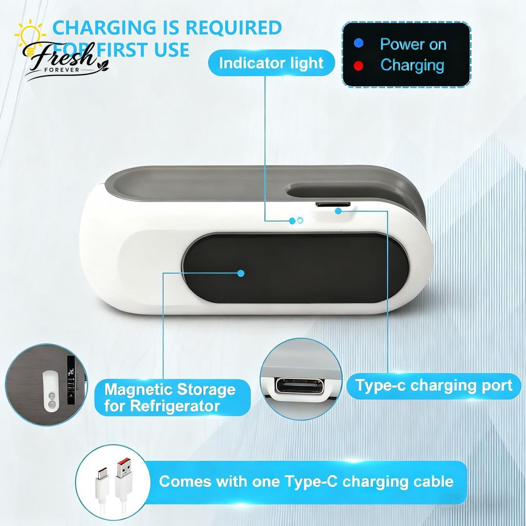 2In1 Rechargeable Chip Bag Sealer with Cutter, Portable USB C Heat Sealer Resealer Machine for Chip, Plastic Bags Heat Seal Tool for Snacks (White)