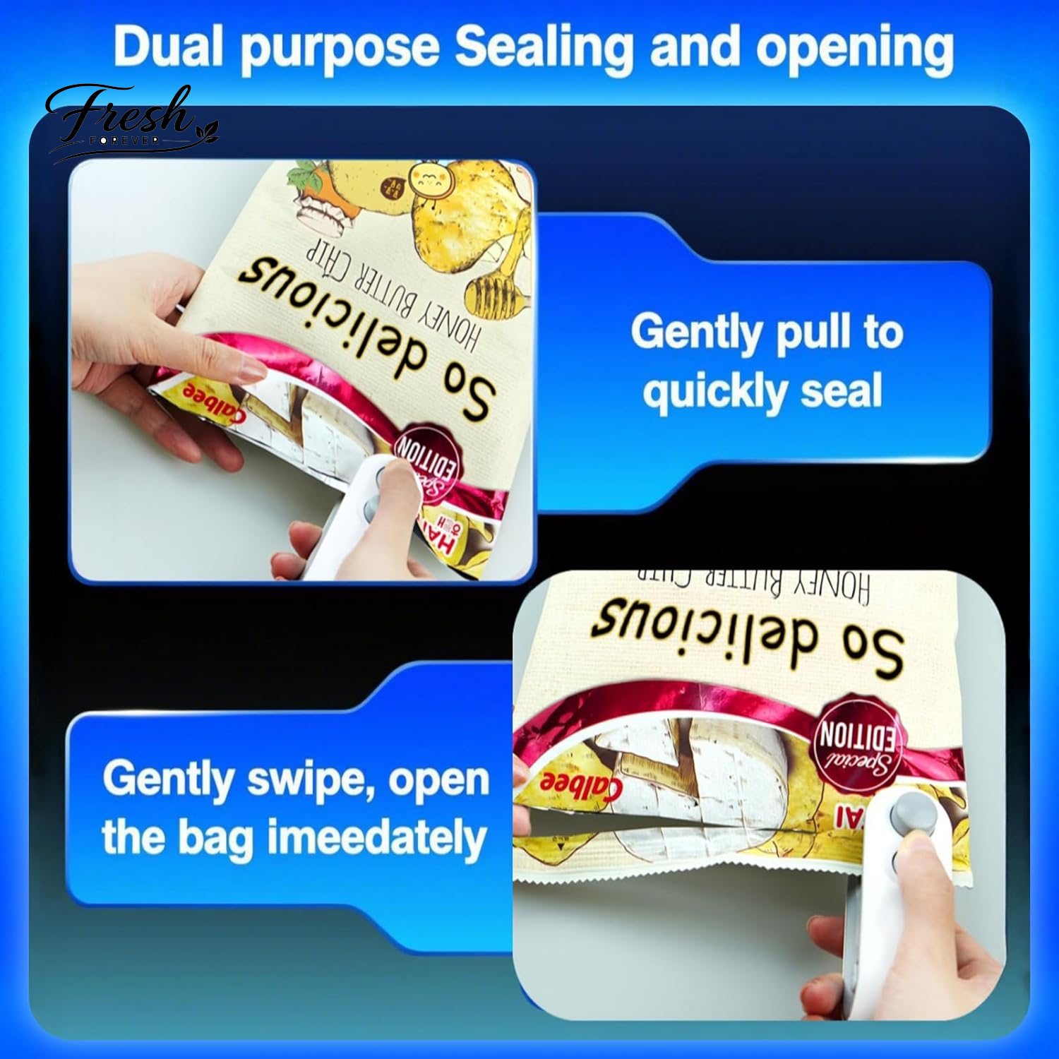 2In1 Rechargeable Chip Bag Sealer with Cutter, Portable USB C Heat Sealer Resealer Machine for Chip, Plastic Bags Heat Seal Tool for Snacks (White)